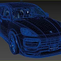 Black Porsche Cayenne SUV with Sporty Modified Exterior Design and Modern Building Background