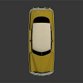 Yellow And White Vintage Classic Car With Chrome Grille And Round Headlights