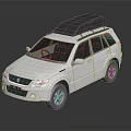 White Modern SUV With Black Roof Box And Sleek Exterior Design