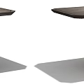 Modern Wooden Table With Brown Base And Smooth Surface Minimalist Design 3d model