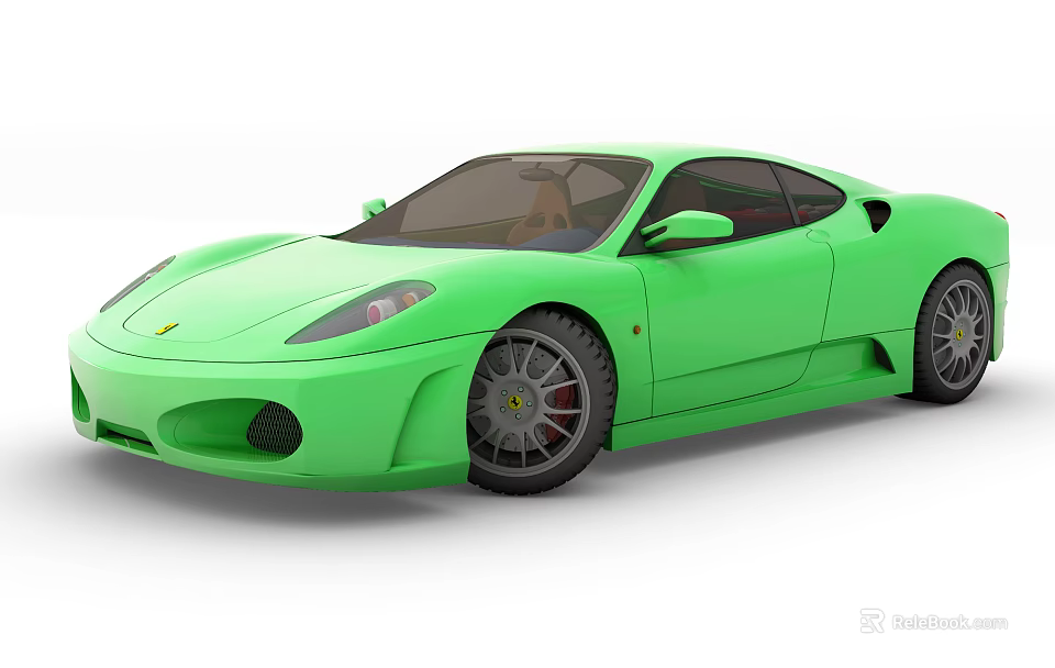 Green Two Door Sports Car With Sleek Exterior And Alloy Wheels 3d model 