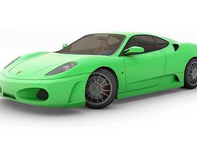 Green Two Door Sports Car With Sleek Exterior And Alloy Wheels 3d model