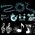 Modern 2D Music Symbols for Musical Instruments 3d model