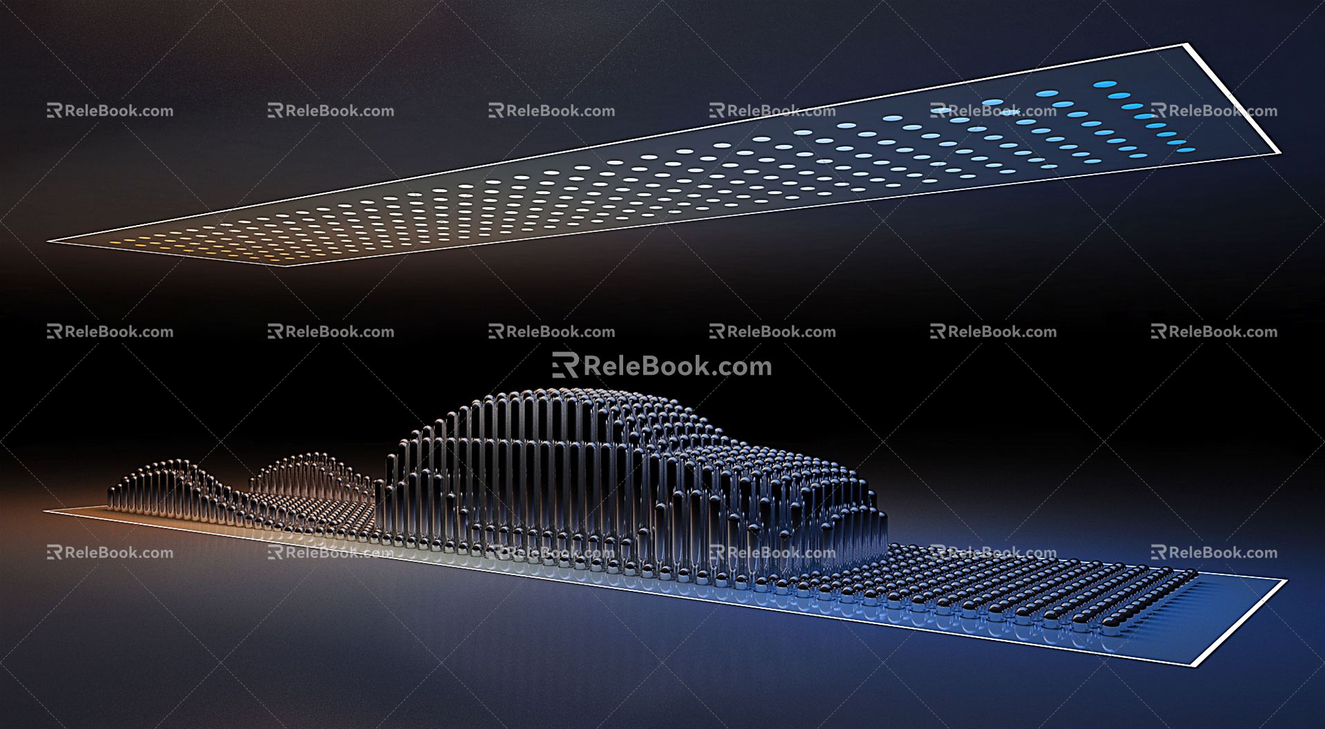 Modern booth car art installation 3d model