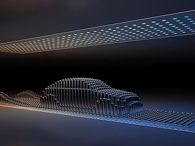 Modern booth car art installation 3d model