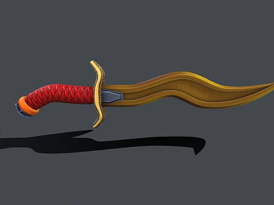 Modern knife stylized sword 3d model Modern knife stylized sword 3d model