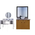 Stylish Round and Square Mirrors with Dressing Table Chair and Bathroom Vanity Sink