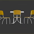 Yellow Dining Table And Chairs Set With Modern Design For Home Furniture