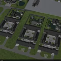 Ancient Architecture Complex Featuring Traditional Courtyard Design Symmetrical Layout And Green Lawns 3d model