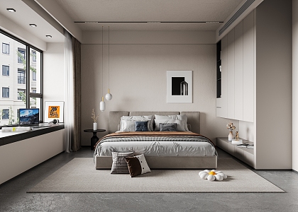 Modern Bedroom Tatami Bedroom Master Room 3d model