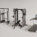 Professional Sports Equipment Including Multi functional Training Rack Smith Machine and Treadmill with LCD