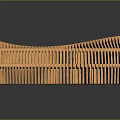 Sleek Modern Outdoor Chair With Curved Wooden Slats And Contemporary Design
