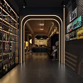 Modern Bar Interior Design With Stylish Lighting Fixtures Tables Chairs Bar Counter And Windows