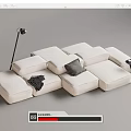 Modern Multiplayer Sofa Module Sofa Back-to-Back Sofa 3d model