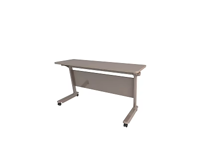 Modern Office Conference Table With Rectangular Top And Rolling Wheels Design 3d model