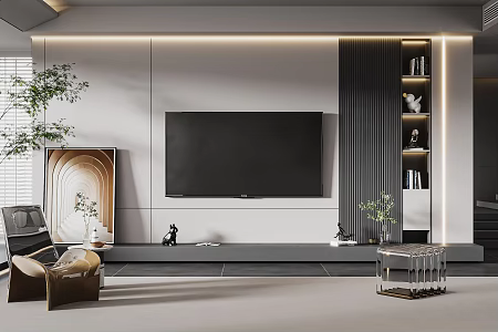 Modern TV background wall TV background 3d model