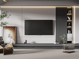 Modern TV background wall TV background 3d model