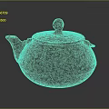 Traditional Metallic Teapot With Textured Surface Round Knob Lid And Curved Spout