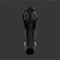 Futuristic Sci Fi Gun Design With Green Armor Orange Cylinder And Yellow Lights