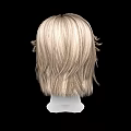 Blonde Wavy Short Hair Wig On White Mannequin Head