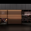 Elegant Chinese Restaurant Storefront With Brown Copper Facade Grid Pattern Wall And Chinese Character Signboard