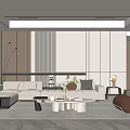 Modern Living Room Sofa Coffee Table Combination Multi-person Sofa Lazy Sofa Floor Lamp Sculpture Ornaments 3d model