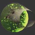 Game Character Sitting Near Signpost On Grassy Platform With Sunlight Beams