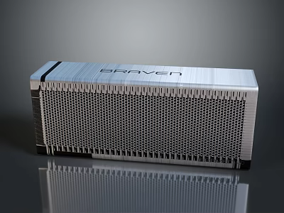 BRAVEN High Performance Computer Cooler Featuring Silver Mesh Design and Aluminum Build for Heat Dissipation 3d model