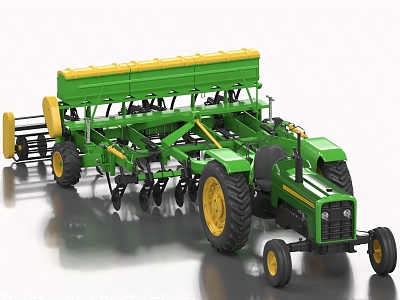 Rice transplanter combine harvester seeder agricultural machinery agricultural tractor 3d model