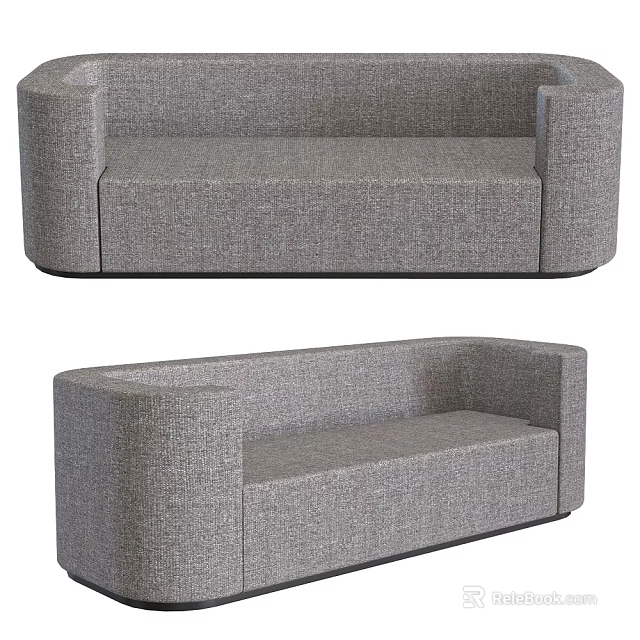 Modern Gray Fabric Multi Seater Sofa With Comfortable Seats And Armrests 3d model