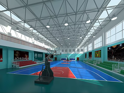 modern basketball hall basketball court 3d model