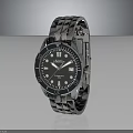 Invicta Classic Modern Watch With Silver Metal Band And Black Dial