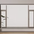 White Vertical Blinds On Window With Gray Pot Potted Plant Interior 3d model