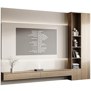 Modern TV background wall 3d model