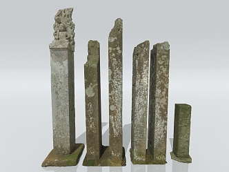 Stone Column Broken Column Landmark Concrete Column Old Column Stone Tower Landmark 3d model