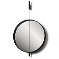 Round Wall Mounted Mirror With Gold Frame And Modern Minimalist Design
