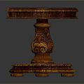 Classic Design Solid Wood Table With Carved Legs And Smooth Top