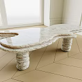 Unique Marble Coffee Table With Irregular Design And Spiral Legs In Modern Geometric Floor Room