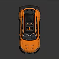 Orange Sports SUV with Black Roof and Rear Spoiler High Performance Design and Orange Interior