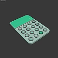 Industrial Equipment Calculator With Light Blue Design Green Display Numeric And Function Keys