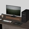 Asus computer monitor host keyboard mouse office supplies 3d model