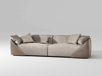 Modern double sofa three-seat sofa 3d model