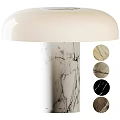 Modern Marble Table Lamp With White Lampshade And Multiple Marble Options 3d model