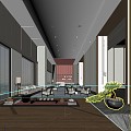 New Chinese Hall Hotel Lobby 3d model