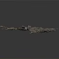 Scattered Construction Rubble With Crushed Stones Broken Bricks And Concrete Chunks 3d model