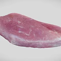 Fresh Raw Pork Slice With Pink Color White Fat Edges And Tender Texture