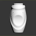 Silver Household Bottle With Curved Body Small Holes And Threaded Cap Design