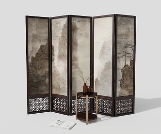 Art Screen Antique Screen Zen Screen 3d model