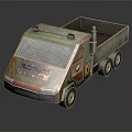 Vintage Style Toy Truck With Bridges Lettering Green And Brown Color Grille Design Black Wheels