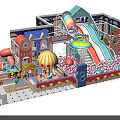 Colorful Indoor Playground With Slides Ball Pit Themed Buildings And Interactive Play Areas